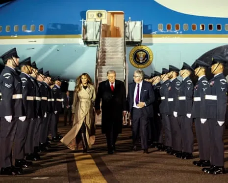 US President Trump Touches Down in UK for Unprecedented Repeat State Visit Amid Protests Assemble in Windsor
