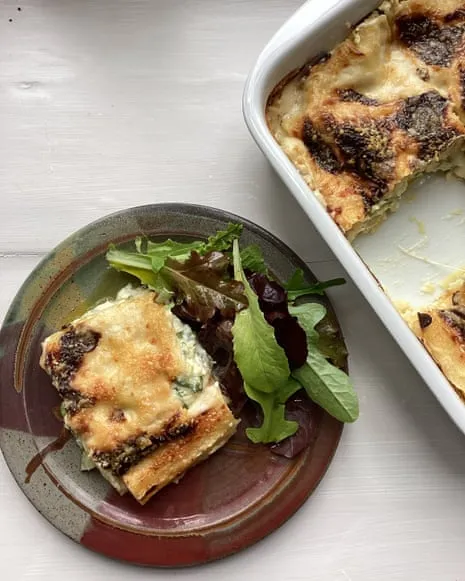A Classic Dish for Lasagna with Zucchini and A Trio of Cheeses